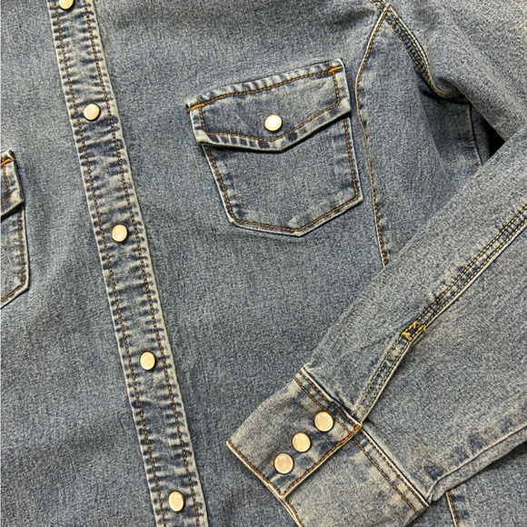 LEVI STRAUSS button down snap button denim jean long sleeve country shirt NWT - Picture 11 of 11
